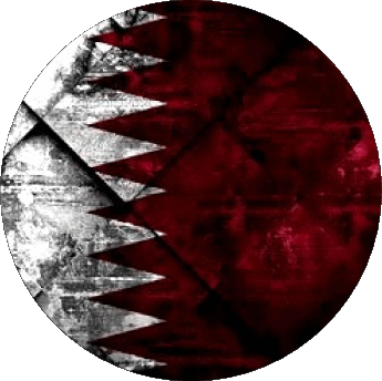 Round Qatar Asia Flags 