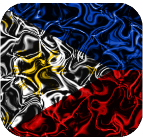 Carré Philippines Asie Drapeaux 