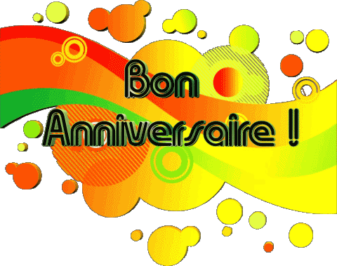 009 Fondo transparente Abstrait - Géométrique Bon Anniversaire Francés Mensajes 