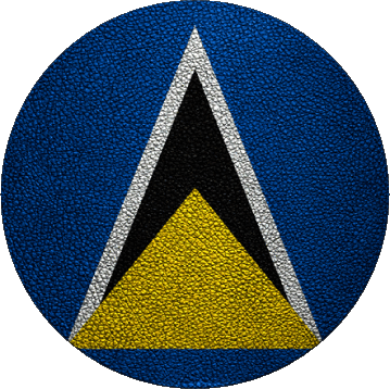 Round St. Lucia America Flags 