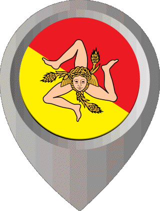 Standort-Pin Sicilia Italien Europa Fahnen 