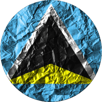 Round St. Lucia America Flags 