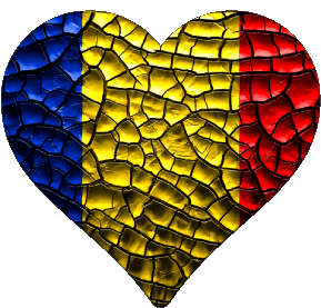 Heart Romania Europe Flags 