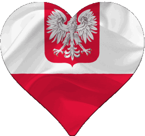 Corazón Polonia Europa Banderas 