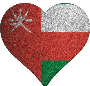 Coeur Oman Asie Drapeaux 