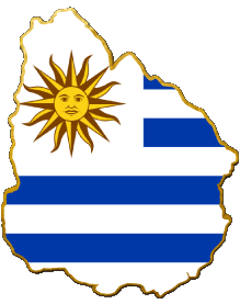 Map Uruguay America Flags 