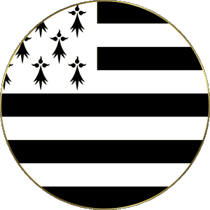 Round Brittany Regions France Flags 