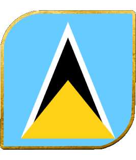 Square St. Lucia America Flags 