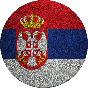 Round Serbia Europe Flags 