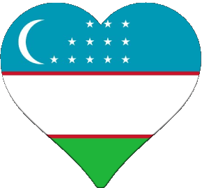 Heart Uzbekistan Asia Flags 