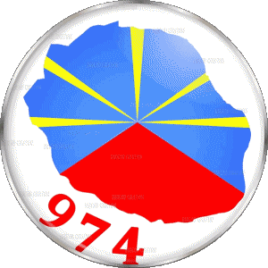 Rond La Réunion D.O.M - T.O.M France Drapeaux 