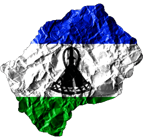 Mapa Lesoto África Banderas 