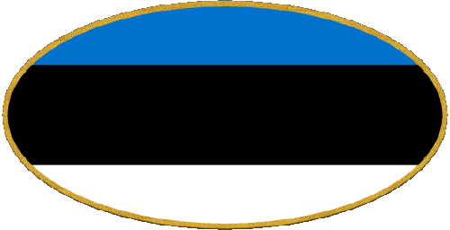 Ovale Estonie Europe Drapeaux 