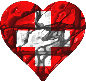 Coeur Suisse Europe Drapeaux 