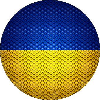 Rond Ukraine Europe Drapeaux 