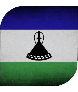Carré Lesotho Afrique Drapeaux 