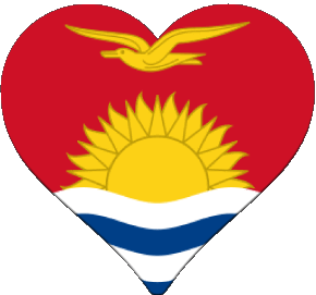 Coeur Kiribati Océanie Drapeaux 