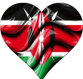 Cuore Kenia Africa Bandiere 