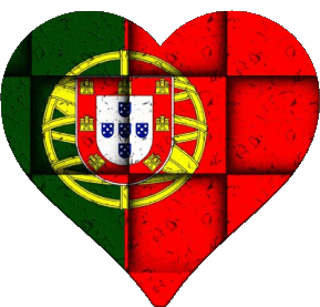 Corazón Portugal Europa Banderas 
