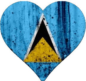 Heart St. Lucia America Flags 