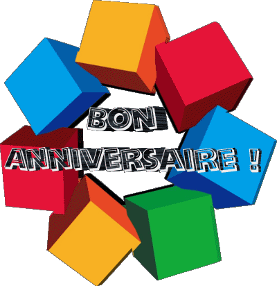 004 Transparent Background Abstrait - Géométrique Bon Anniversaire French Messages 