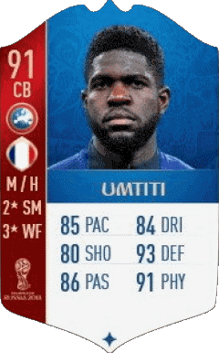 Samuel Umtiti Francia F I F A - Giocatori carte Videogiochi Multimedia 