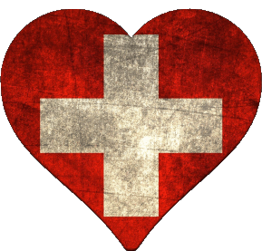 Heart Swiss Europe Flags 