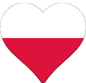 Coeur Pologne Europe Drapeaux 