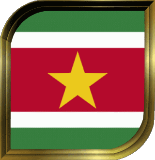Square Suriname America Flags 