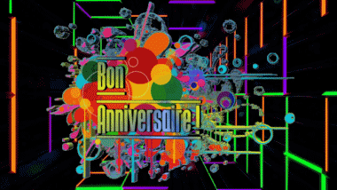 001 Animated Background Abstrait - Géométrique Bon Anniversaire French Messages 