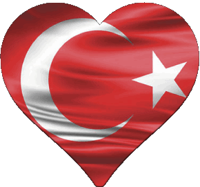 Cuore Turchia Asia Bandiere 