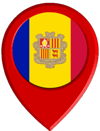 Epingle de Localisation Andorre Europe Drapeaux 