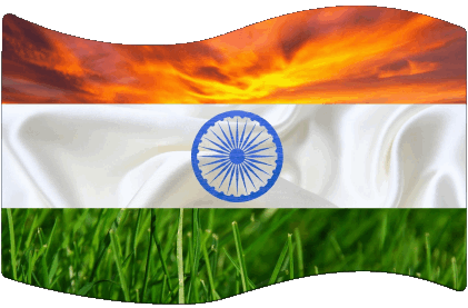 Rectangle Inde Asie Drapeaux 