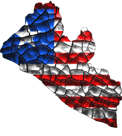 Mapa Liberia África Banderas 