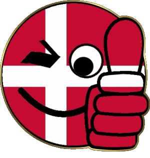 Faccina - OK Danimarca Europa Bandiere 