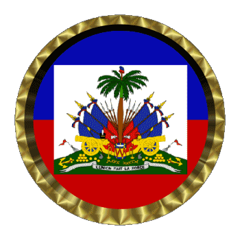 Rond - Anneaux Haïti Amériques Drapeaux 