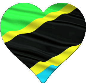 Coeur Tanzania Africa Flags 