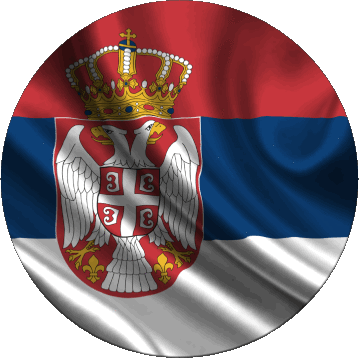 Rond Serbie Europe Drapeaux 