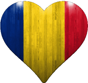 Coeur Roumanie Europe Drapeaux 