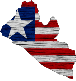 Karte Liberia Afrika Fahnen 
