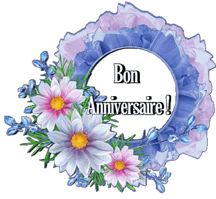 020 Fond Transparent Floral Bon Anniversaire Français Messages 