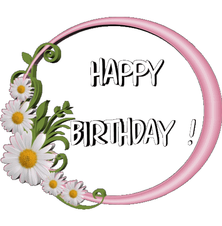021 Transparent Background Floral Happy Birthday English Messages 