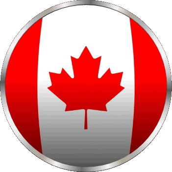 Round Canada America Flags 