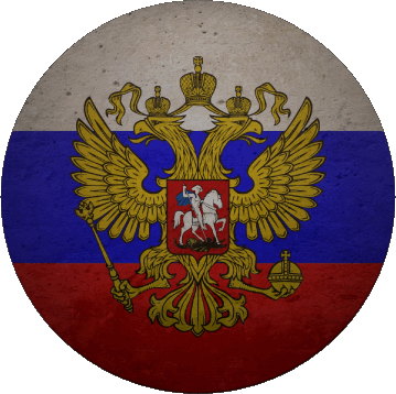 Round Russia Europe Flags 