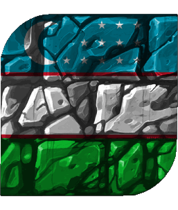 Carré Ouzbékistan Asie Drapeaux 