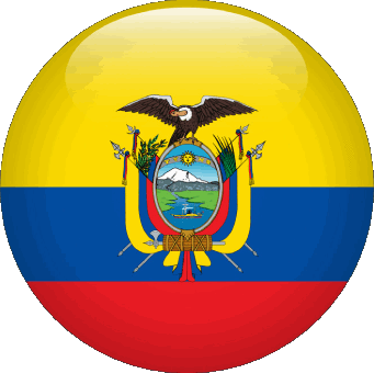 Round Ecuador America Flags 