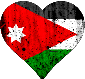 Coeur Jordanie Asie Drapeaux 