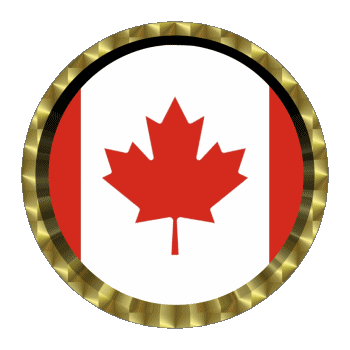 Round - Rings Canada America Flags 