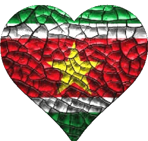 Heart Suriname America Flags 