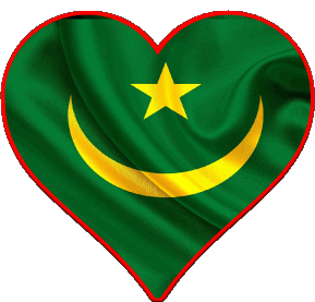 Coeur Mauritanie Afrique Drapeaux 